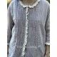 shirt ELENI blue gray cotton voile with small red dots Size M Les Ours - 17