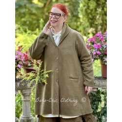 coat 66758 MARIE Olive boiled wool