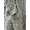 coat 66764 JIMENA Dark ecru striped linen Ewa i Walla - 11