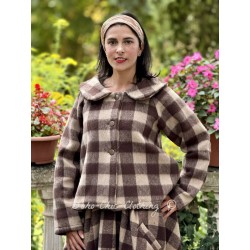 jacket AZALEE Large checks wooly cotton