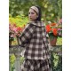 jacket AZALEE Large checks wooly cotton Les Ours - 4