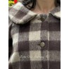 jacket AZALEE Large checks wooly cotton Les Ours - 19