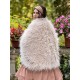 cape LAMA Pale pink faux fur Les Ours - 3