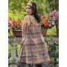 short dress LEA Macaroon with small checks cotton Les Ours - 4