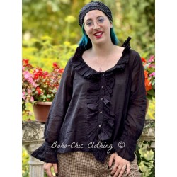 blouse OEILLET Black cotton voile