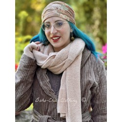 scarf MYOSOTIS Light pink wool