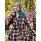 coat COSMOS Large checks wooly cotton Les Ours - 10