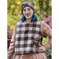 vest CHARLY Large checks wooly cotton Les Ours - 1