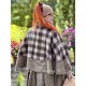 cape HOYA Large checks and Houndstooth woolly cotton Les Ours - 7