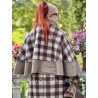 cape HOYA Large checks and Houndstooth woolly cotton Les Ours - 15