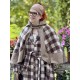 cape HOYA Large checks and Houndstooth woolly cotton Les Ours - 13