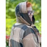 hood collar TOURNESOL Macaroon with large checks cotton Les Ours - 8