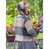 dress LOUISE Macaroon checkered cotton and Black linen patchwork Les Ours - 13