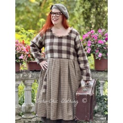 dress GERANIUM Large checks and Houndstooth woolly cotton