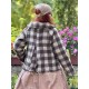 jacket AZALEE Large checks wooly cotton Les Ours - 11