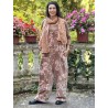 overalls ALAIN Macaroon with pink flowers velvet Les Ours - 6