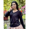 long sleeve T-shirt NOE Black linen Les Ours - 1