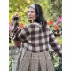 dress GERANIUM Large checks and Houndstooth woolly cotton Les Ours - 14