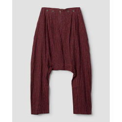 harem pants 11414 MERJA Burgundy striped linen Ewa i Walla - 1