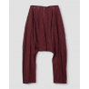 harem pants 11414 MERJA Burgundy striped linen Ewa i Walla - 1