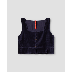 gilet 33380 ELJANA velours Bleu nuit Ewa i Walla - 1