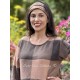 dress LOUISE Macaroon checkered cotton and Black linen patchwork Les Ours - 4