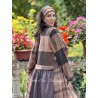 dress LOUISE Macaroon checkered cotton and Black linen patchwork Les Ours - 7