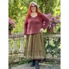 skirt 22253 PIRJO Olive hard voile and embroidered fishnet Ewa i Walla - 12