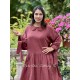 dress 55866 LISE-LOTT Burgundy double cotton Ewa i Walla - 1