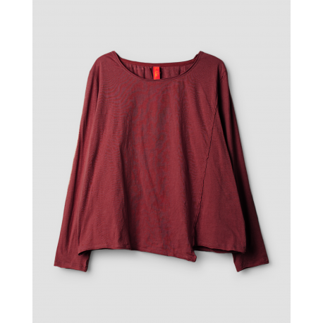 long sleeves T-shirt 44987 GISELA Burgundy jersey Ewa i Walla - 1