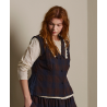 vest 33384 ZALINA Red and Blue checkered cotton-wool Ewa i Walla - 15