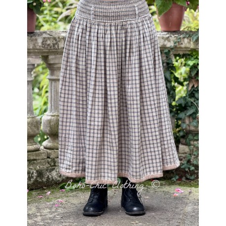 skirt 22242 INGLIS Beige checked linen Ewa i Walla - 1