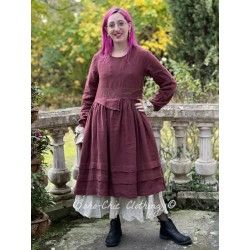 robe 55725 lin Maroon Taille XL Ewa i Walla - 1