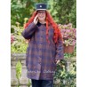 coat 66765 SAMIRA Red and Blue checkered cotton-wool Ewa i Walla - 2