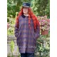 coat 66765 SAMIRA Red and Blue checkered cotton-wool Ewa i Walla - 1