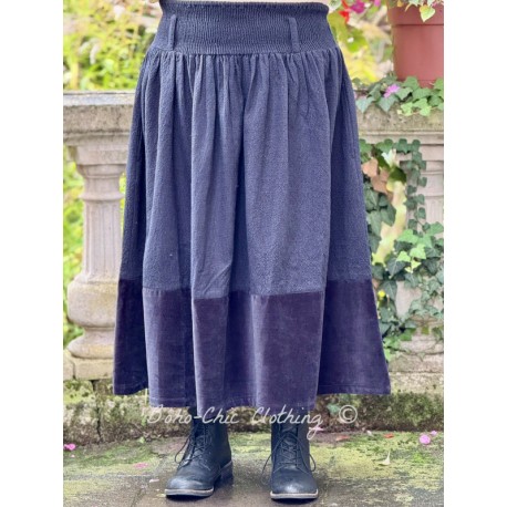 skirt 22248 NANNA Black cotton-wool and velvet Ewa i Walla - 1