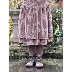 skirt LOUMI Macaroon with pink flowers velvet Les Ours - 1