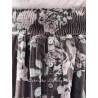 skirt LOUMI Chocolate with pink flowers velvet Les Ours - 12