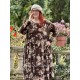 dress MUGUET Chocolate with pink flowers velvet Les Ours - 3