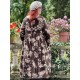 dress MUGUET Chocolate with pink flowers velvet Les Ours - 7