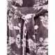 coat COSMOS Chocolate with pink flowers velvet Les Ours - 15