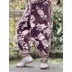 pants GASTON Chocolate with pink flowers velvet Les Ours - 2