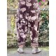 pants GASTON Chocolate with pink flowers velvet Les Ours - 3