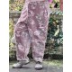 pants GASTON Macaroon with pink flowers velvet Les Ours - 2