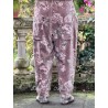 pants GASTON Macaroon with pink flowers velvet Les Ours - 3