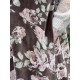 jacket MAUVE Chocolate with pink flowers velvet Les Ours - 7