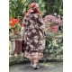 jacket MAUVE Chocolate with pink flowers velvet Les Ours - 5