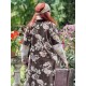 jacket MAUVE Chocolate with pink flowers velvet Les Ours - 6