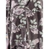 jacket MAUVE Chocolate with pink flowers velvet Les Ours - 8