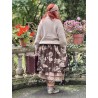 skirt LOUMI Chocolate with pink flowers velvet Les Ours - 10